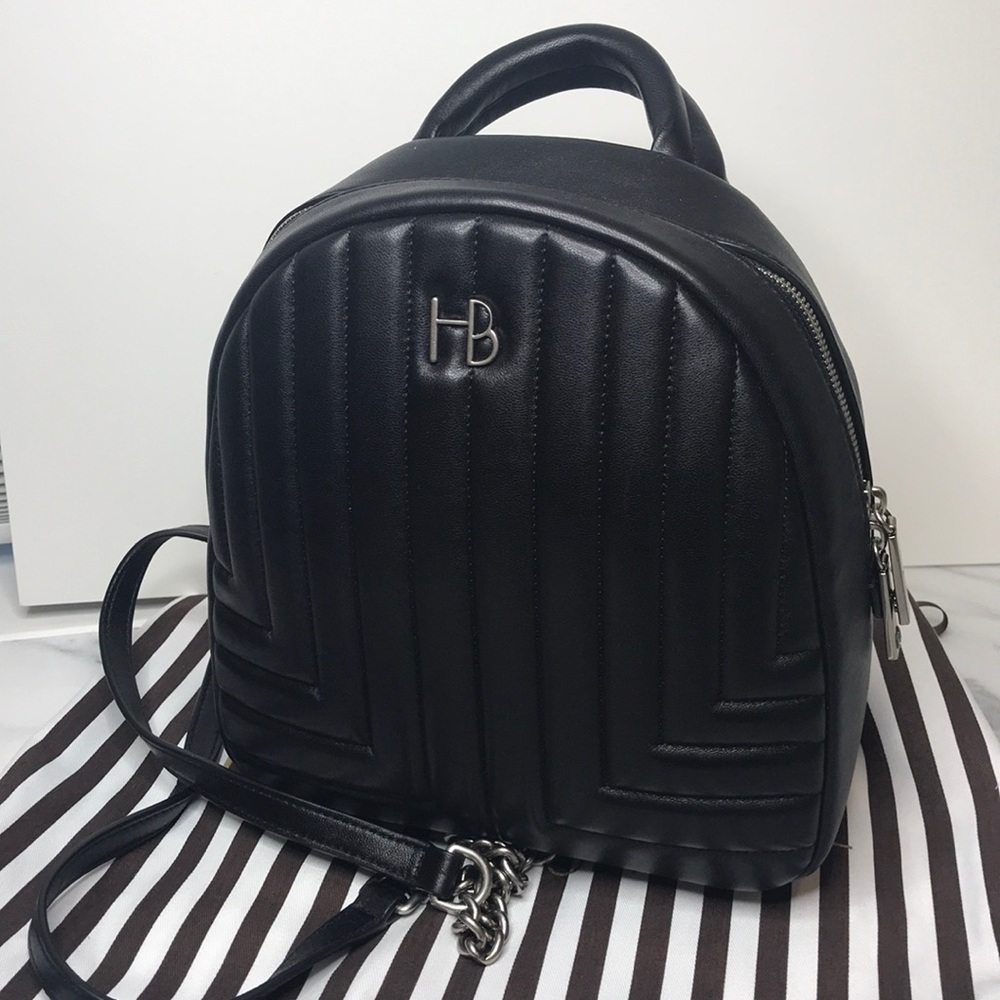 Henri Bendel BRAND NEW black leather backpack